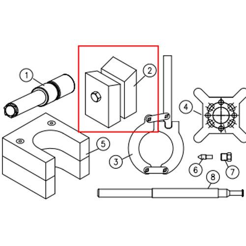 49830946 vee block cradle, 1.13 plunger for kmt waterjet machine slv 75 plus water jet parts