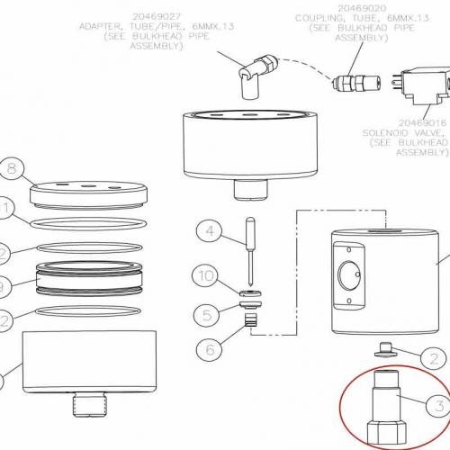 49836994 ADAPTER HP-VALVE PNEUMATIC WATERJET SPARE PARTS